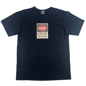 Saints & Sinners Danger Graphic Tee Black Industrial Streetwear T-Shirt USA - L